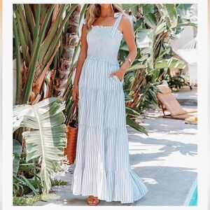 R.Vivimos Women's Summer Cotton Striped Midi Dress